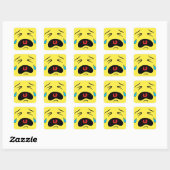 Sticker Carré Emoji Tad Face (Feuille)