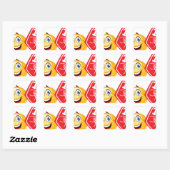 Sticker Carré émoticône sportif (Feuille)