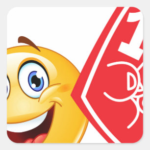 Sticker Carré émoticône sportif