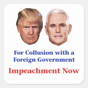 Sticker Carré Empêcher Trump et Pence d'une collusion