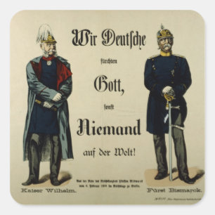 Sticker Carré Empereur Wilhelm I et prince Bismarck