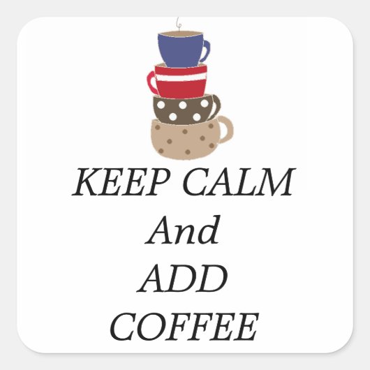 Sticker Carré Empiler les tasses de café (Devant)