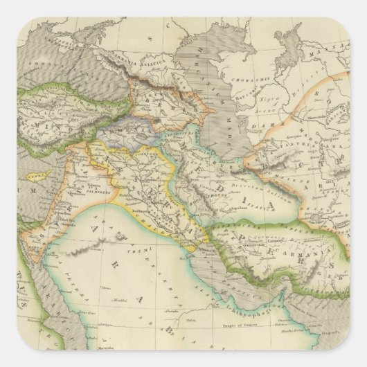 Sticker Carré Empire perse antique (Devant)