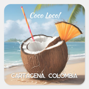 Sticker Carré Emplacement personnalisé Coco Loco