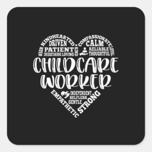 Sticker Carré Employé de garde d'enfants, prestataire de service