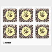 Sticker Carré Empreinte de léopard 50e anniversaire (Feuille)