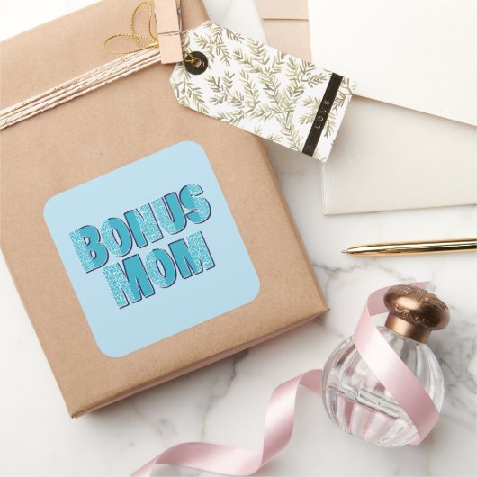 Sticker Carré Empreinte de léopard bleu Bonus Maman (Cadeaux)