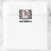 Sticker Carré Empreinte de léopard noir et blanc (Sac)