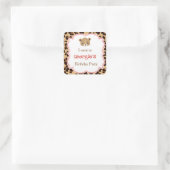 Sticker Carré Empreinte de léopard Red Quatrefoil 'Je suis allé  (Sac)