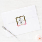 Sticker Carré Empreinte de léopard rose Beurre-corps d'or Étique (Enveloppe)