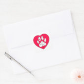Sticker Carré Empreinte de patte dalmate dans le coeur rouge (Enveloppe)