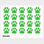 Sticker Carré Empreinte de patte de chien de feuillage vert (Feuille)