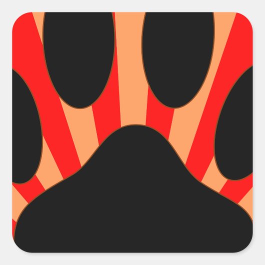 Sticker Carré Empreinte de patte de chien radiant (Devant)