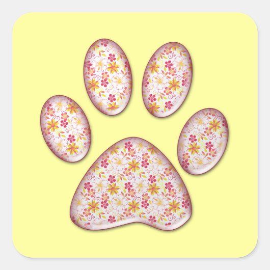 Sticker Carré empreinte de patte kitty (Devant)