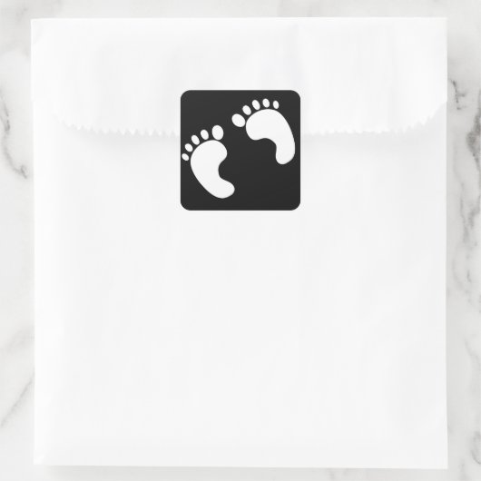 Sticker Carré Empreintes Bébé Blanches (Sac)