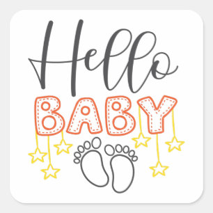 Sticker Carré Empreintes de bébé