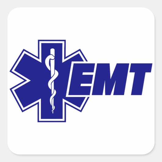 Sticker Carré Emt Star of Life, pompier ems Cadeau (Devant)