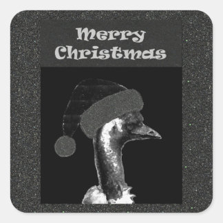 Sticker Carré Emu de Noël