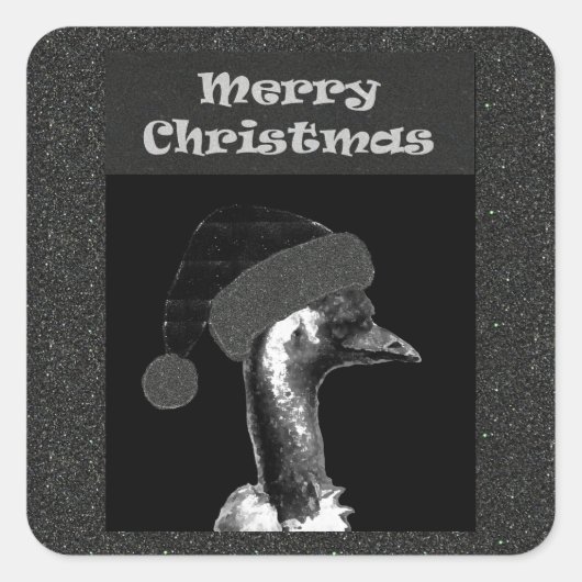Sticker Carré Emu de Noël (Devant)