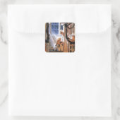 Sticker Carré En Attente De Père Noël (Sac)