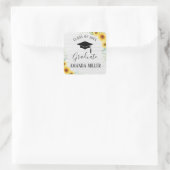 Sticker Carré en bois blanc de finition Sunflowers (Sac)