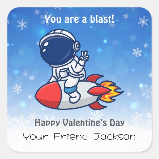 Sticker Carré En classe Saint-Valentin (Devant)