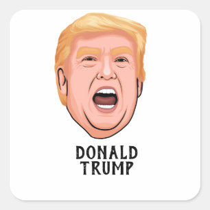 STICKER CARRÉ EN COLÈRE DONALD TRUMP PERSONNALISÉ