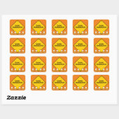 Sticker Carré En construction avec des cônes (Feuille)