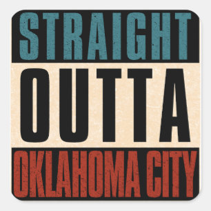 Sticker Carré En-dehors de Oklahoma City Oklahoma OK