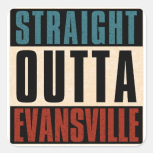 Sticker Carré En direction directe de Evansville Indiana IN