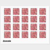 Sticker Carré en forme de coeur rose (Feuille)