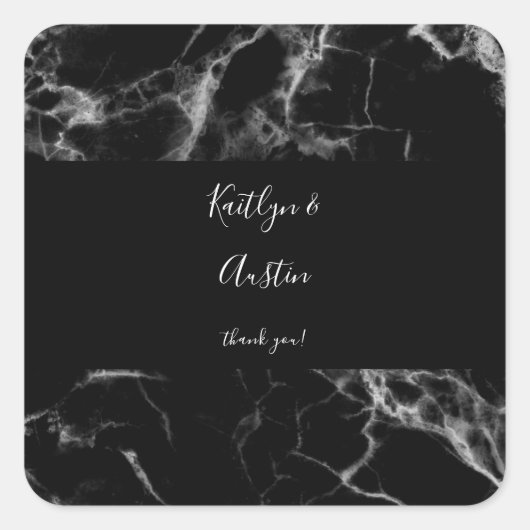 Sticker Carré en marbre noir 2 (Devant)