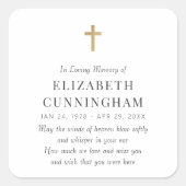 Sticker Carré En Mémoire Amoureuse Mémorial Croix simple moderne (Devant)