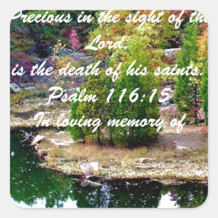 Sticker Carré En mémoire du psaume 116:15