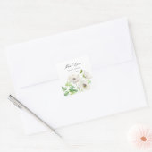 Sticker Carré en Merci d'anémone blanc (Enveloppe)