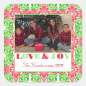 Sticker Carré en mosaïque rouge et verte (Devant)