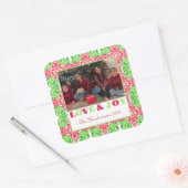 Sticker Carré en mosaïque rouge et verte (Enveloppe)