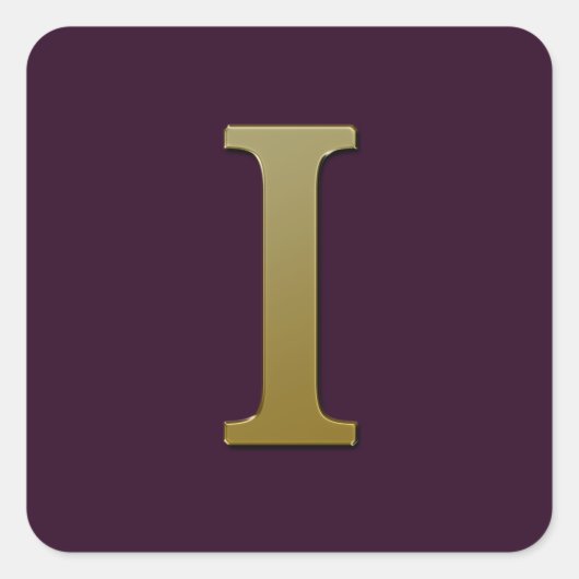Sticker Carré en or Lettre I (Devant)