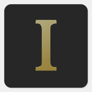 Sticker Carré en or Lettre I