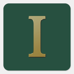 Sticker Carré en or Lettre I