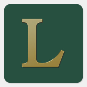 Sticker Carré en or Lettre L