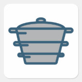 Sticker Carré en pot gris (Devant)