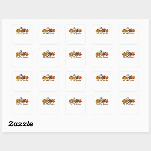Sticker Carré En Saison Thanksgiving Leaf Spice Football Fa (Feuille)