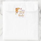 Sticker Carré En Tout, Merci Autumn Floral (Sac)