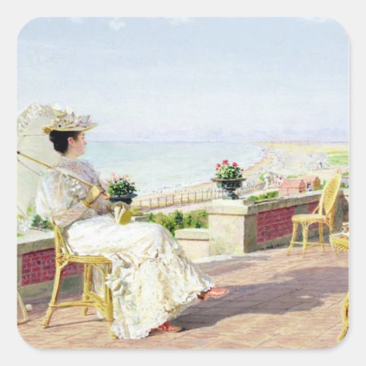 Sticker Carré En Vacance (Devant)