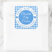 Sticker Carré En vichy Bleu Rustique Cuisiné Avec Loisirs (Sac)