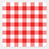 Sticker Carré En vichy rouge (Devant)