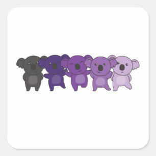 Sticker Carré Enbian Flag Pride Lgbtq Cute Koala