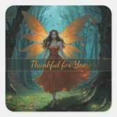 Sticker Carré Enchanted Fairy Thanksgiving Imaginaire Art (Devant)