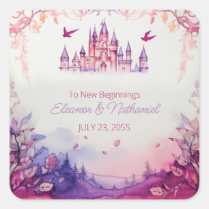 Sticker Carré Enchanter Lavender Renaissance Castle Mariage